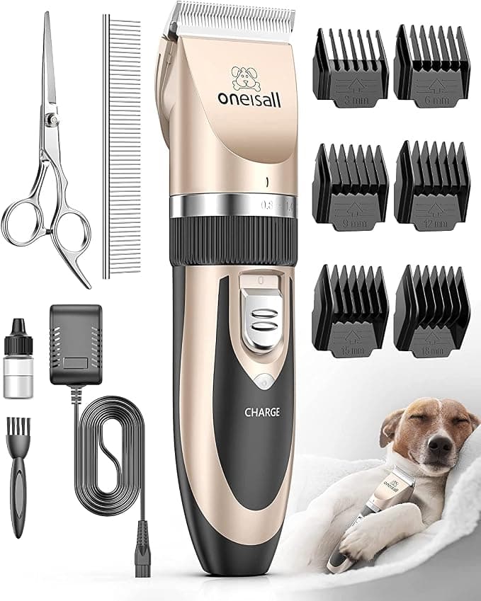 oneisall Dog Clippers - Low Noise, Gold