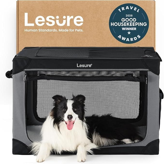 Lesure Soft Collapsible Dog Crate 36" Black